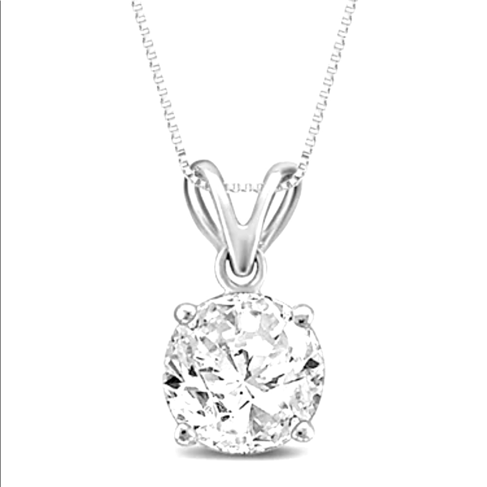 Diamond 18" Pendant Necklace 3/4 ct.14k White Gold